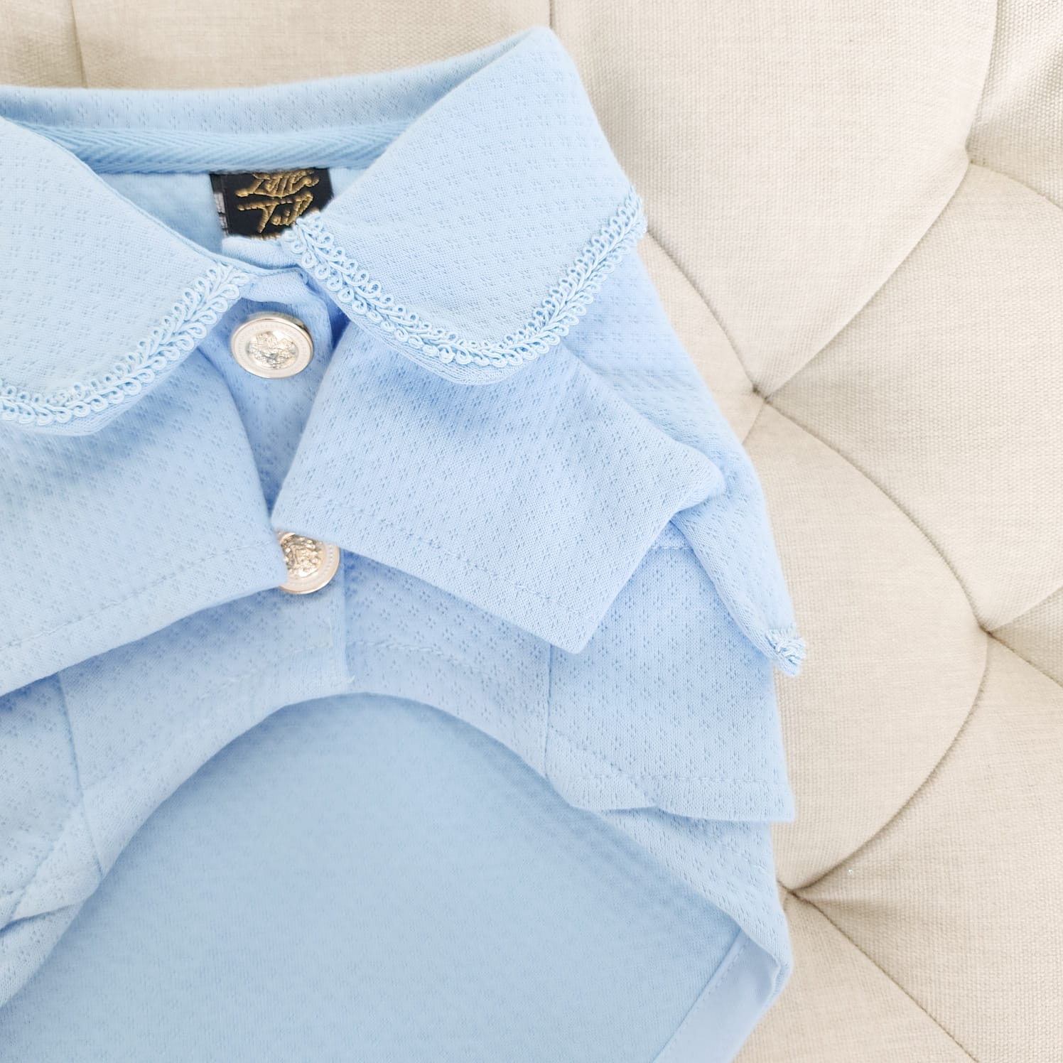 ABRIGO CELESTE JACQUARD