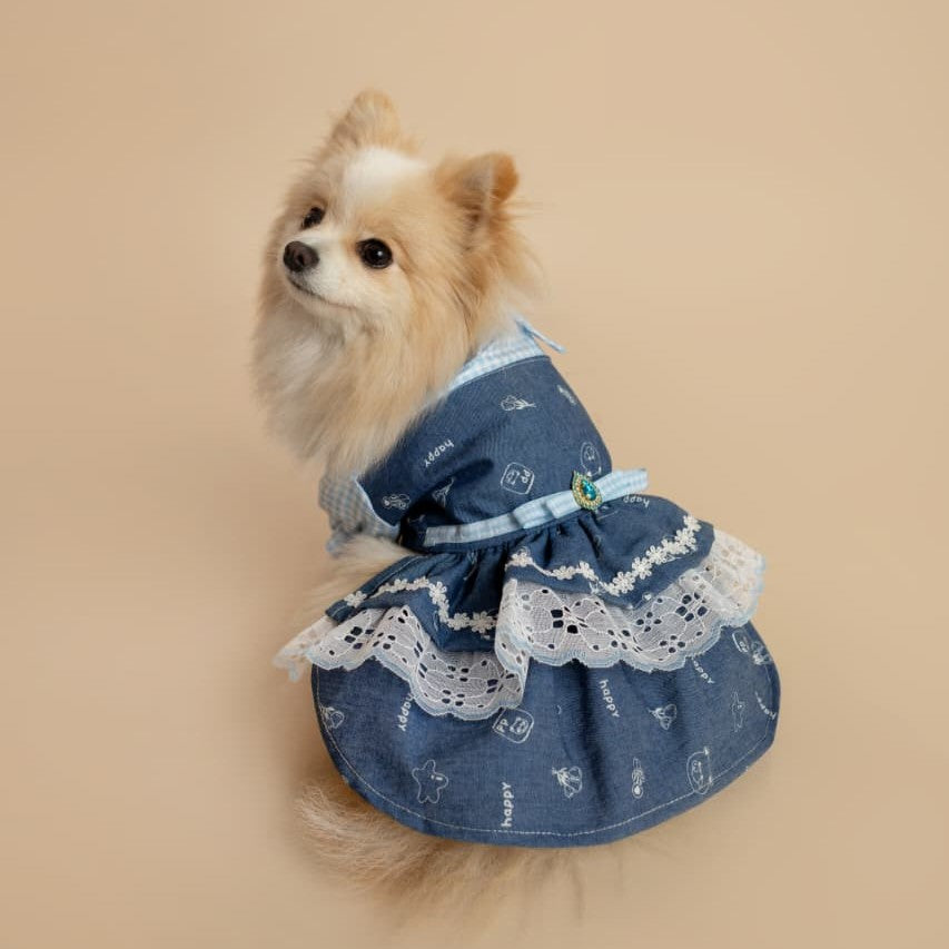 VESTIDO CELESTE TIPO JEAN