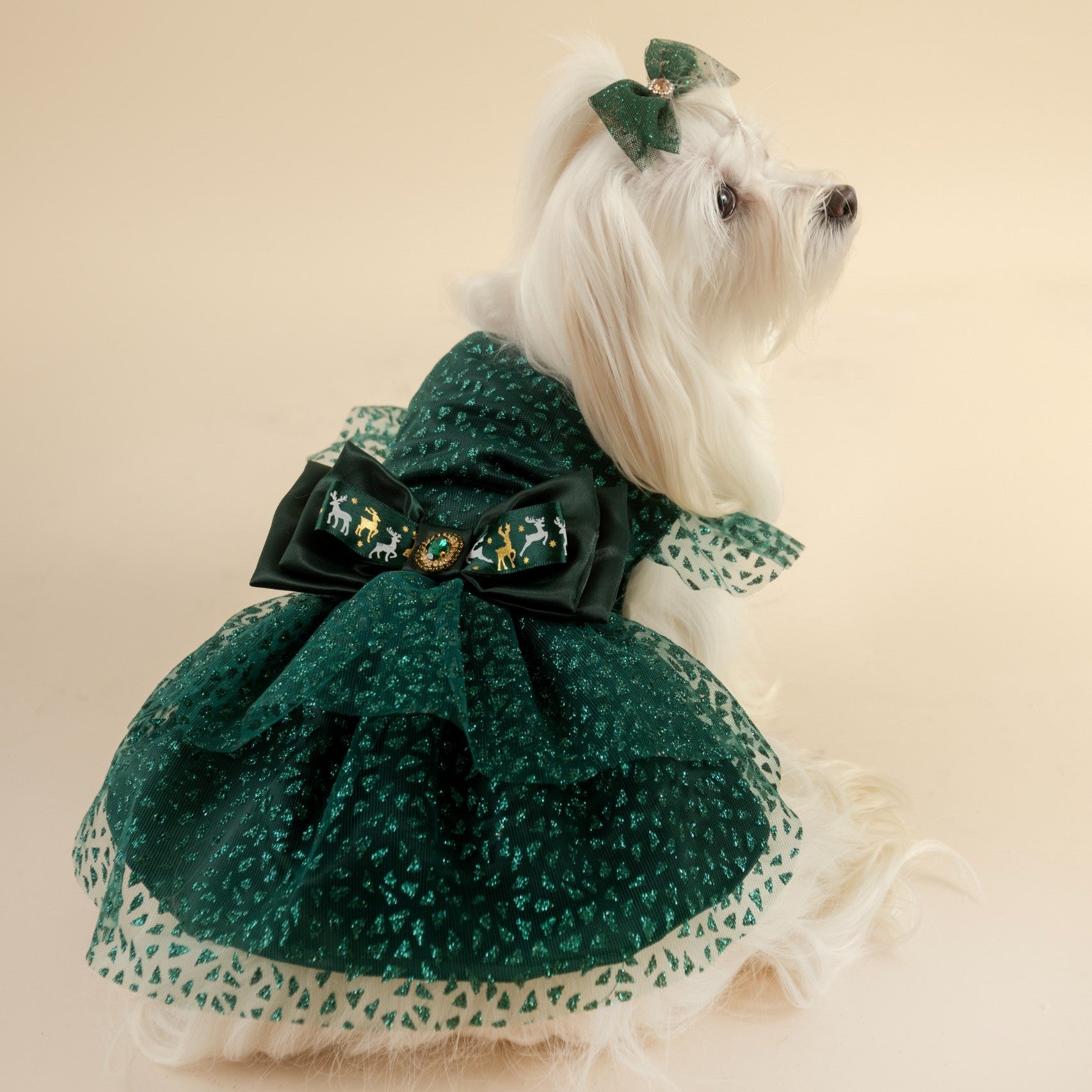 VESTIDO DE GALA VERDE BRILLANTE