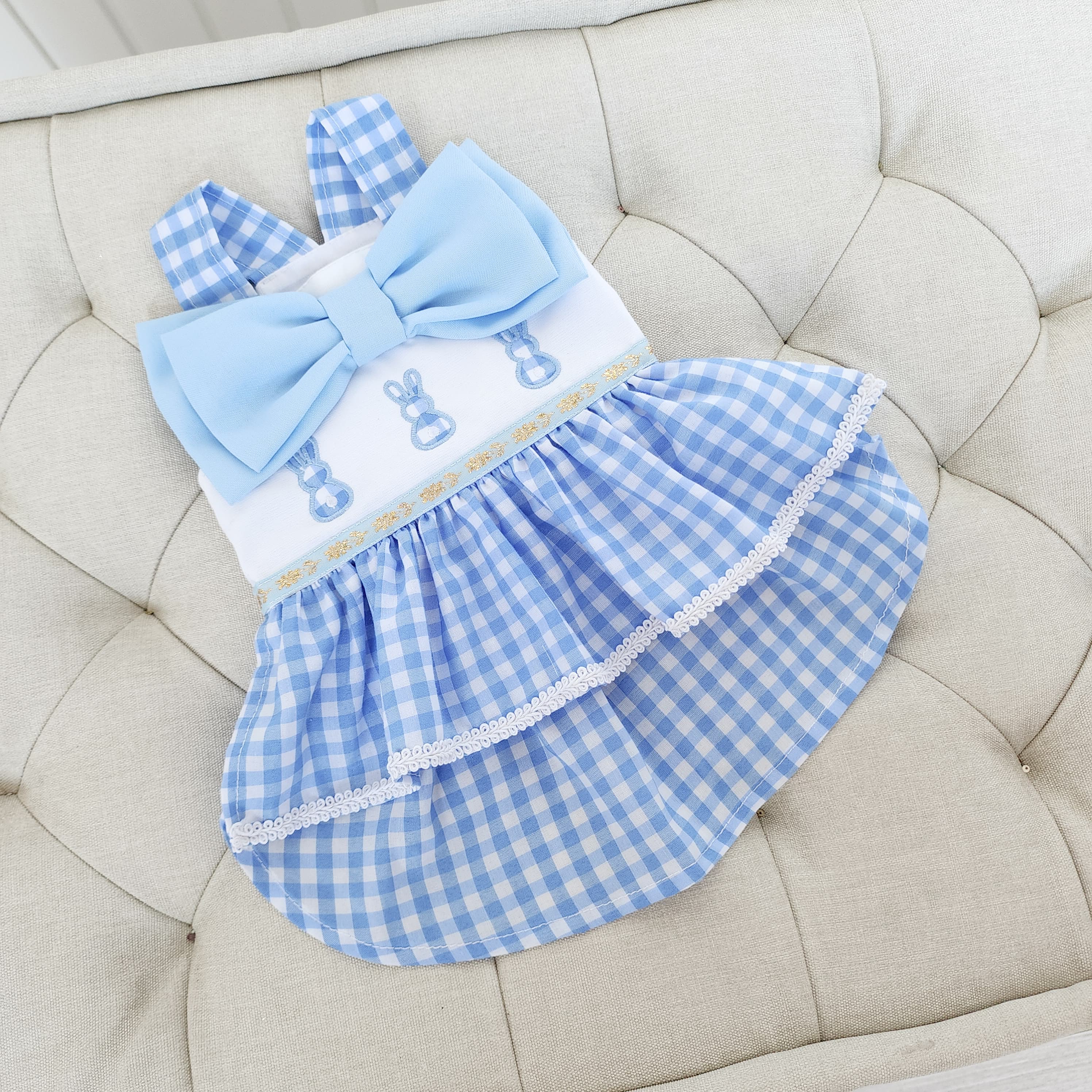 VESTIDO PASCUAS CELESTE