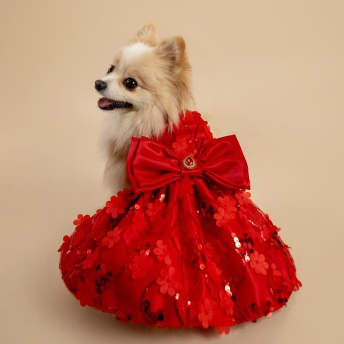 VESTIDO DE GALA ROJO NAVIDAD