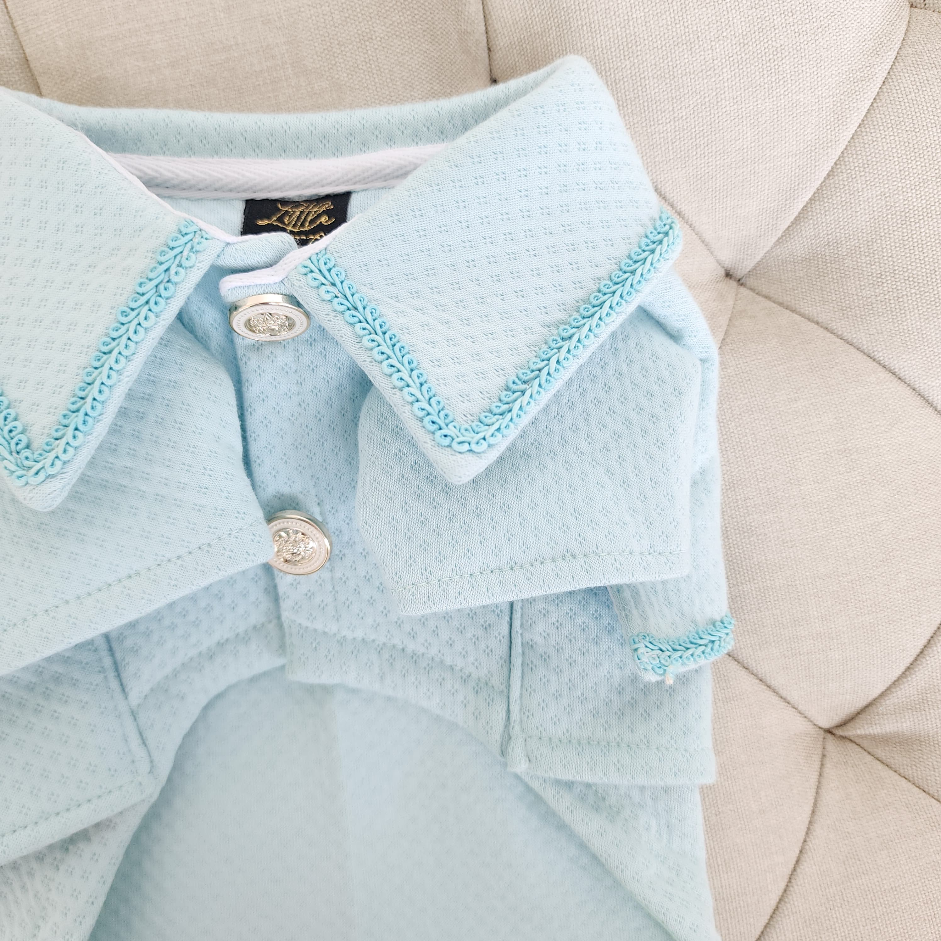 ABRIGO VERDE AGUA JACQUARD