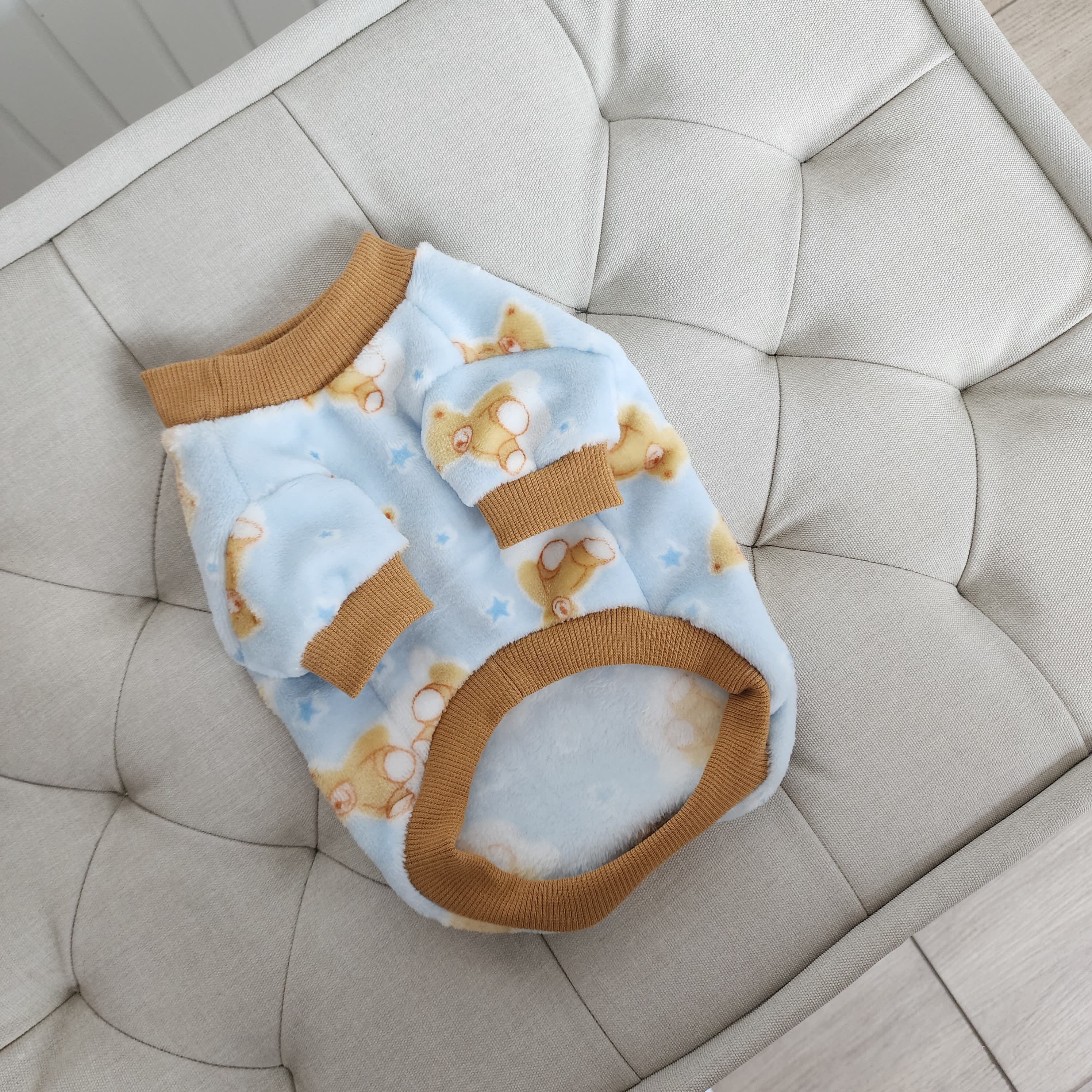 POLERA FELPA OSITOS CELESTE