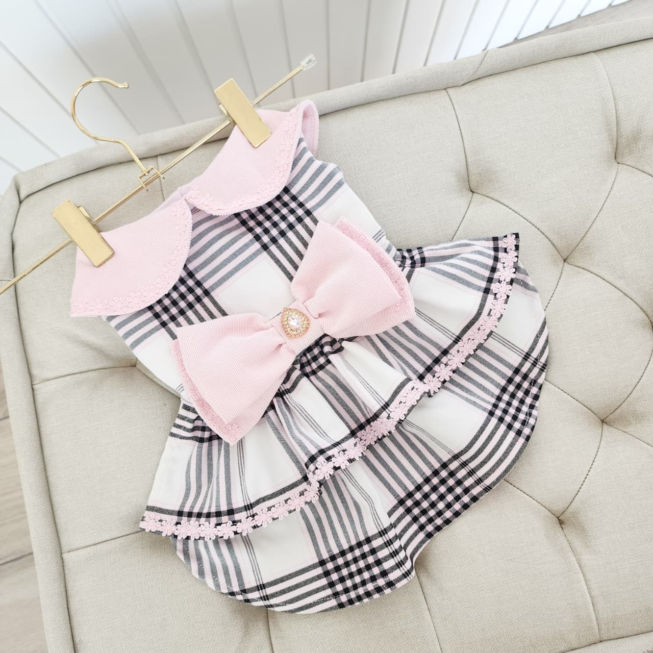 VESTIDO A CUADROS ROSA