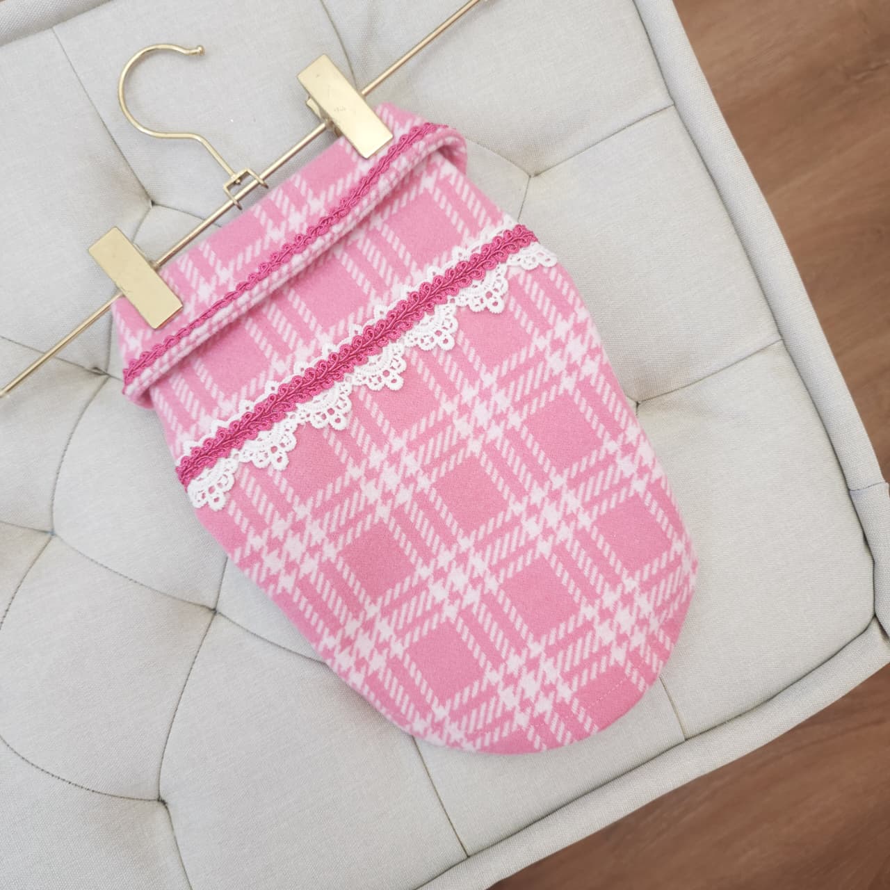 ABRIGO FUCSIA A CUADROS