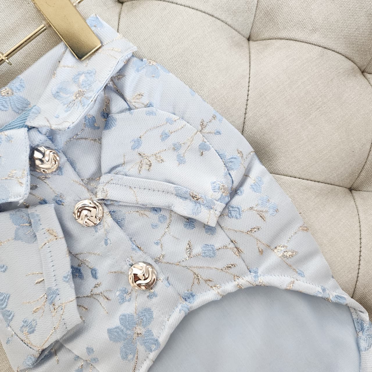 CAMISA GALA CELESTE ORO