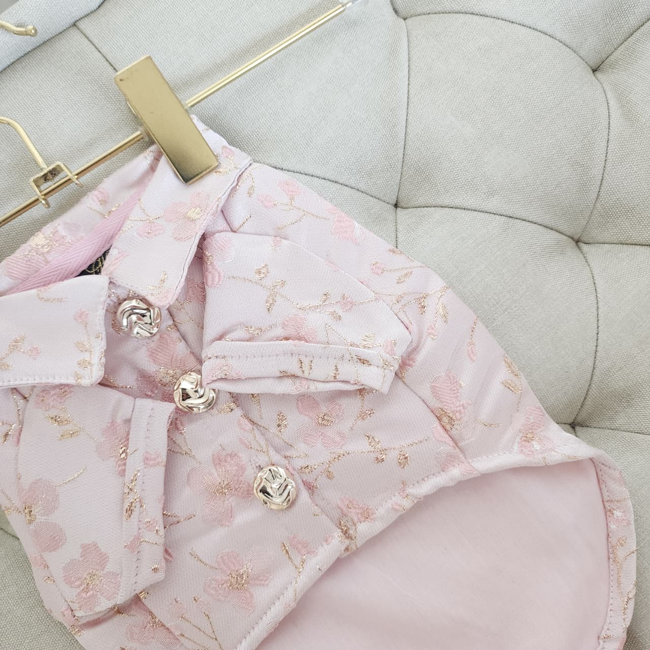 CAMISA GALA ROSA ORO