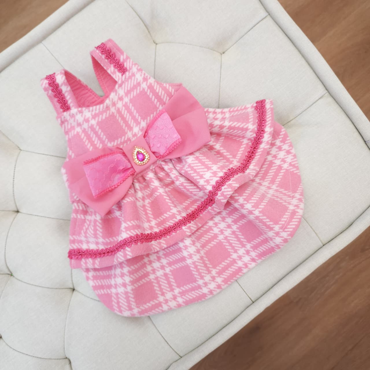 VESTIDO FUCSIA CUADROS