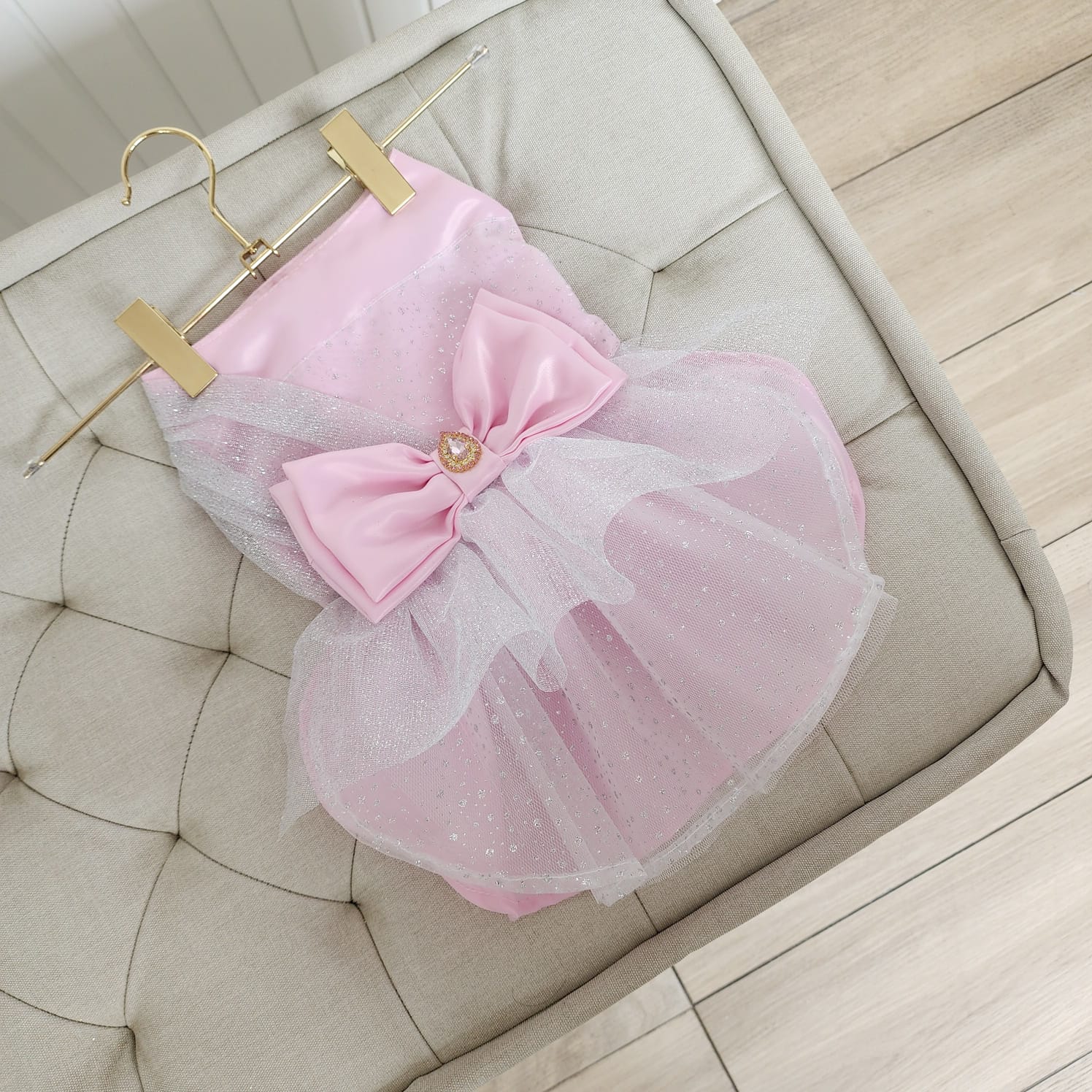 VESTIDO DE GALA NAVIDAD ROSA